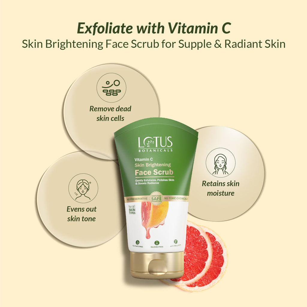 Vitamin C Skin Brightening Face Scrub|Gently Exfoliates Dead Skin|Chemical Free