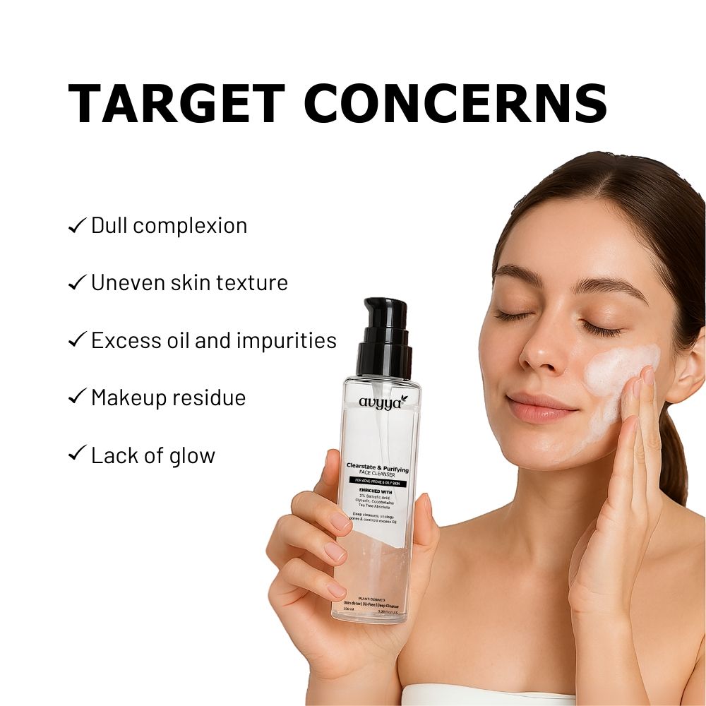Clear State Face Cleanser with 2% Salicylic Acid, Tea Tree for Acne-Prone Oily Skin