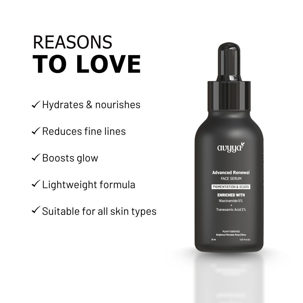Advanced Renewal Face Serum with Ginseng and Niacinamide, Hydrates and Refreshes Skin