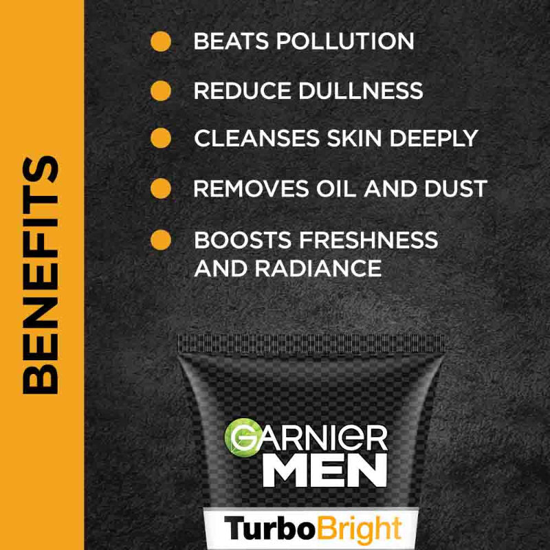 Men Turbo Bright Anti-Pollution Double Action Face Wash