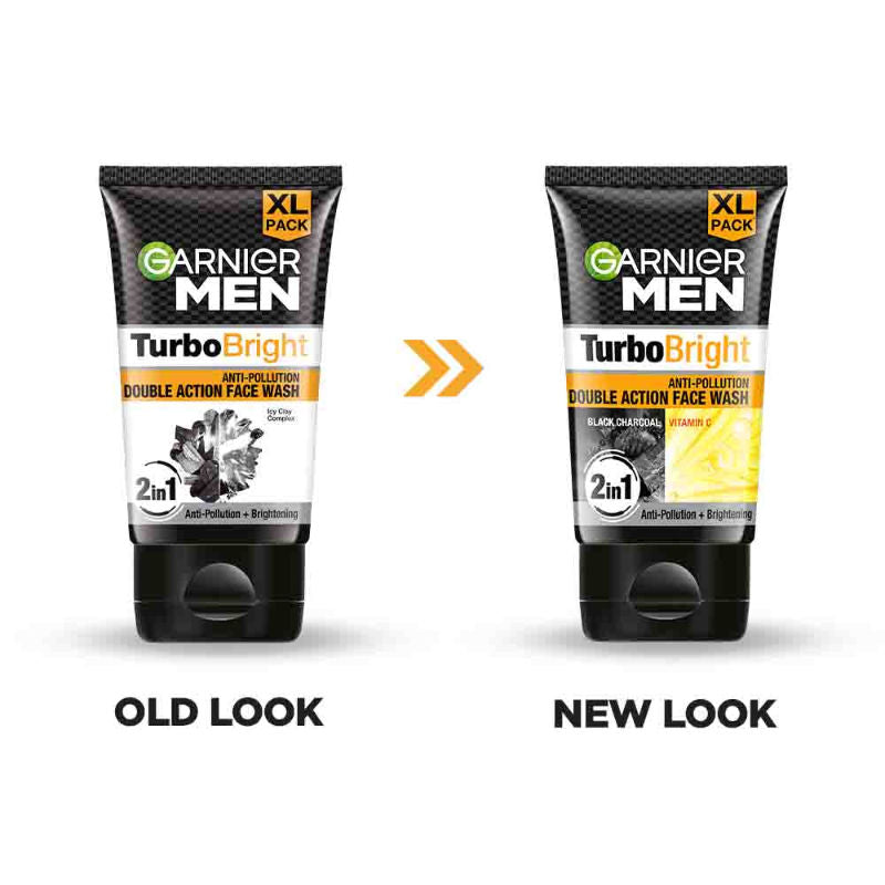 Men Turbo Bright Double Action Face Wash, Deep Cleansing Anti Pollution Face Wash