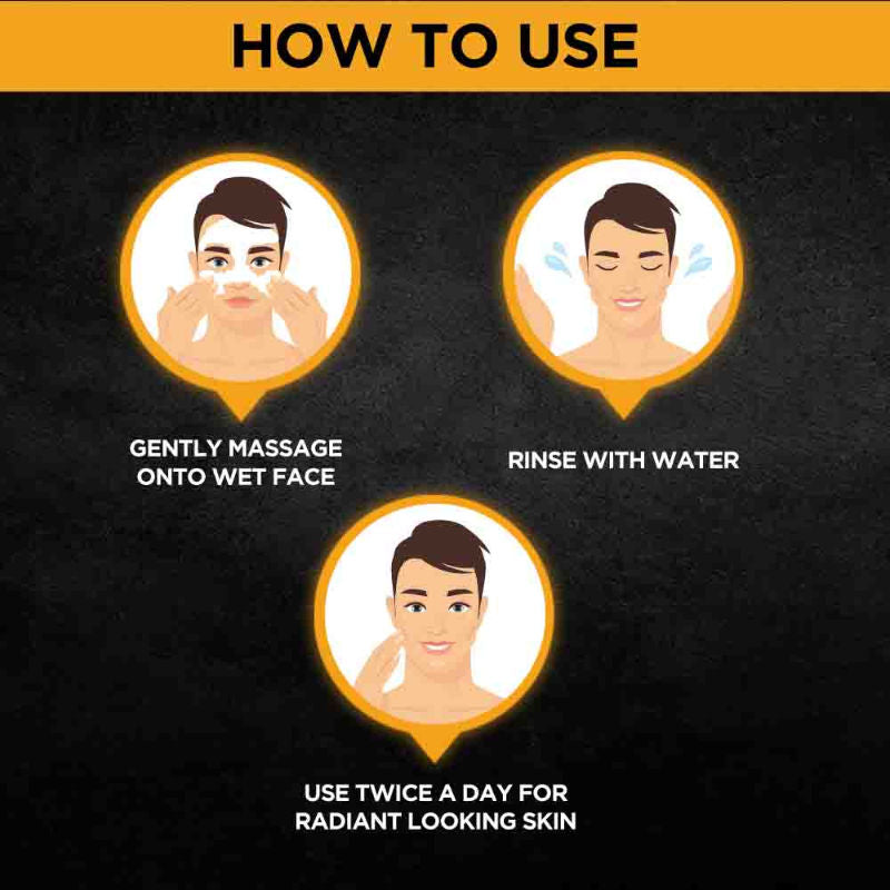 Men Turbo Bright Double Action Face Wash, Deep Cleansing Anti Pollution Face Wash