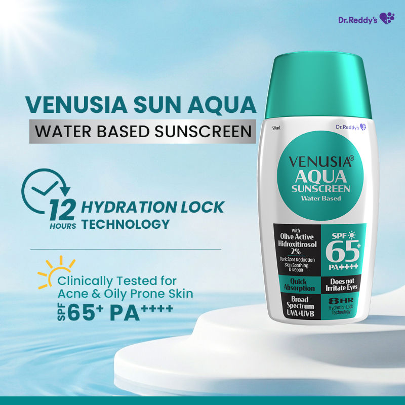 Dr. Reddy's Venusia Water based sunscreen SPF 65| Powered by Anti-oxidants| Anti-pigmentation| 50g