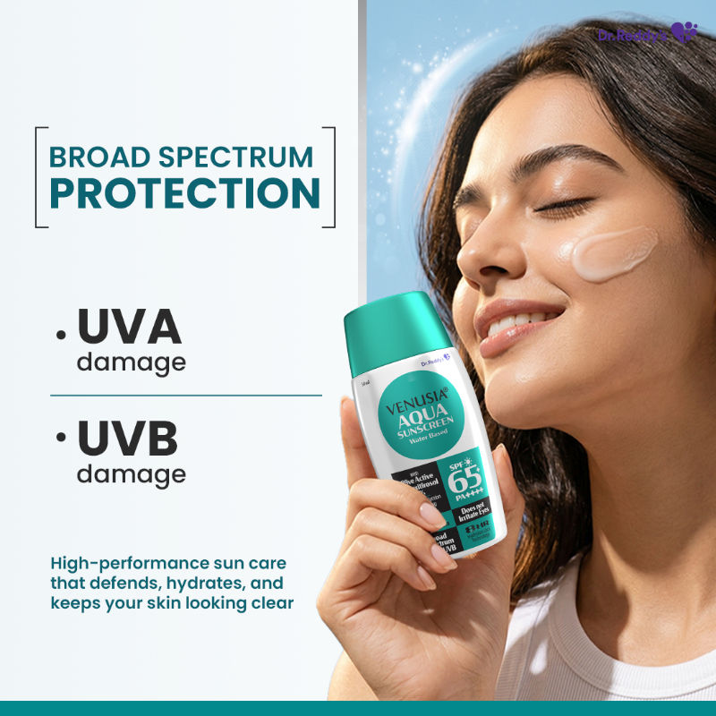 Dr. Reddy's Venusia Water based sunscreen SPF 65| Powered by Anti-oxidants| Anti-pigmentation| 50g