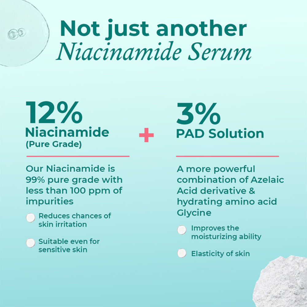 12% Niacinamide Serum - Evens Skin Texture, Controls Excess Oil & Refines Pores