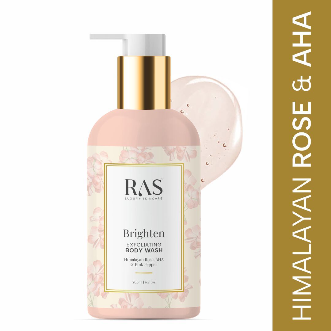 Brighten Exfoliating Aha Body Wash With Himalyan Rose & Pink Pepper - Sulphate Free