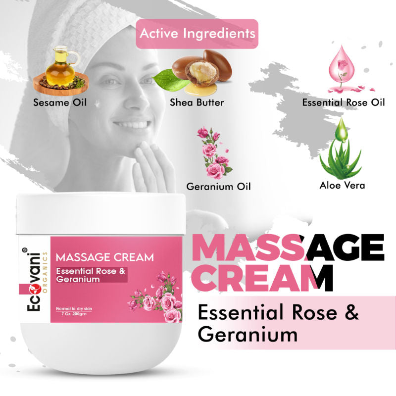 Essential Rose & Geranium Massage Cream