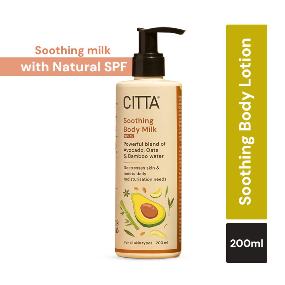 Soothing Body Milk Light Moisturizing Lotion Spf15 With Avocado, Oats & Bamboo Water