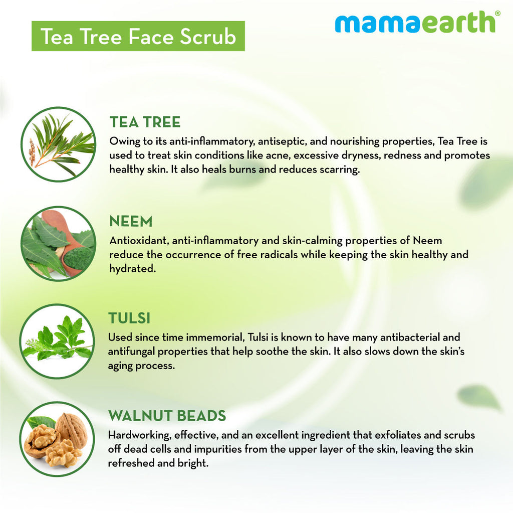 Tea Tree Face Scrub With Tea Tree And Neem For Skin Purification