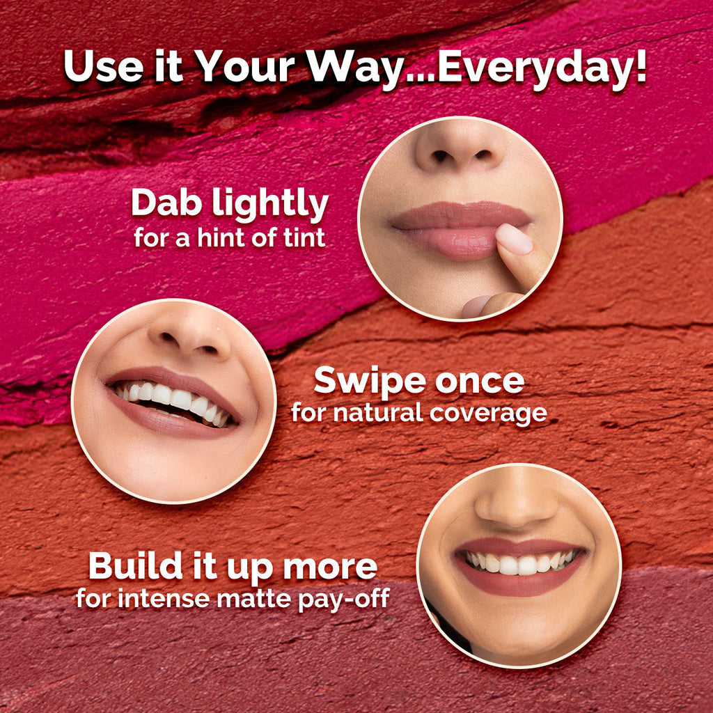 Moisture Matte Longstay Mini Lipstick with Avocado Oil & Vitamin E