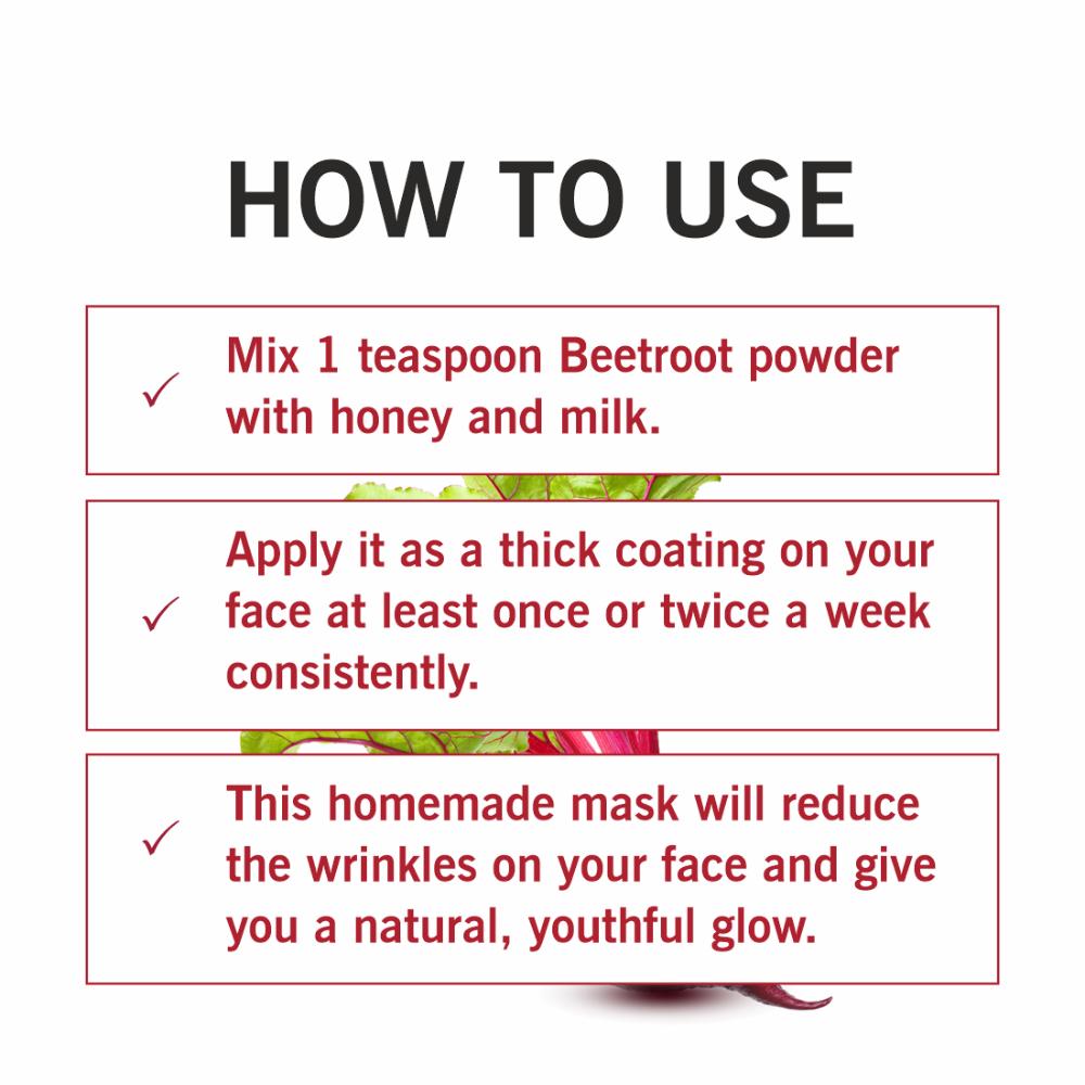 100% Natural Beetroot Powder Pure & Organic For Face, Hair Skin & Lip Balm No Additives
