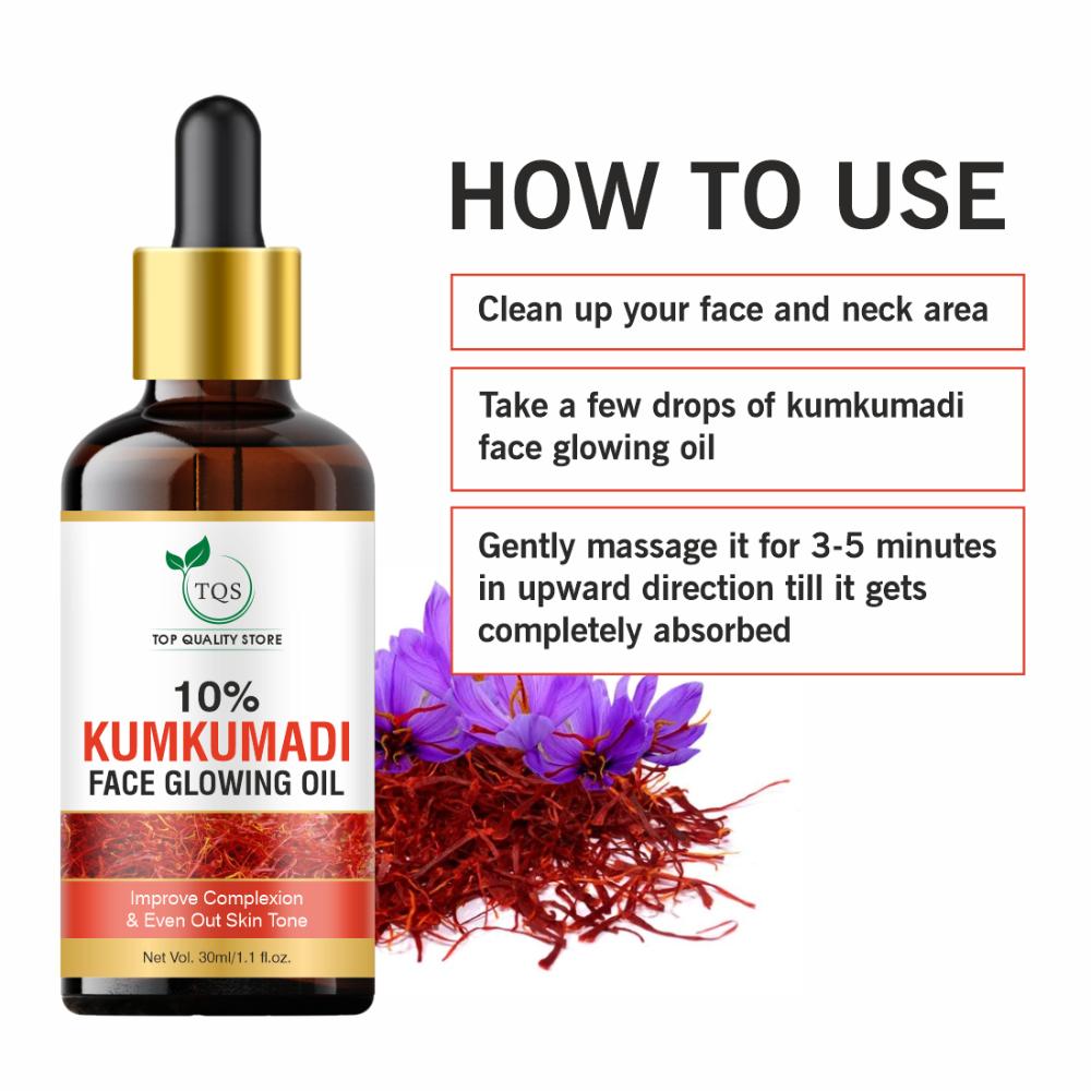 Kumkumadi Oil Thailam, Skin Brightening Oil Toned Glow Enriched With Saffron 100% Chemical Free