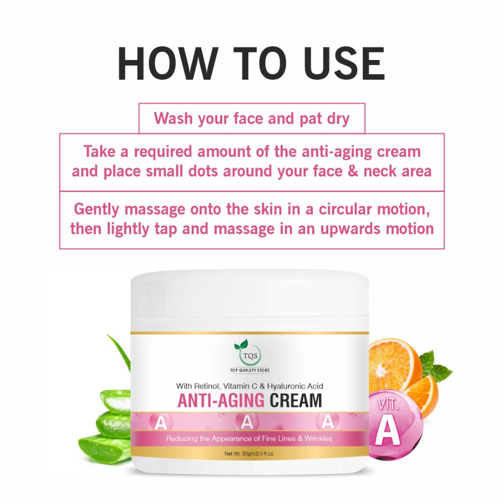 Anti Aging Night Cream With Hyaluronic Acid & Vitamin C Wrinkle-Free For Oily & Dry Skin