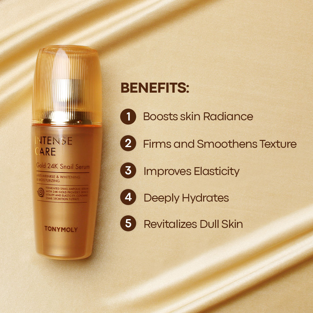 Korean Intense Care Gold 24K Snail Serum to Firm, Brighten & Moisturise Dry, Rough Skin