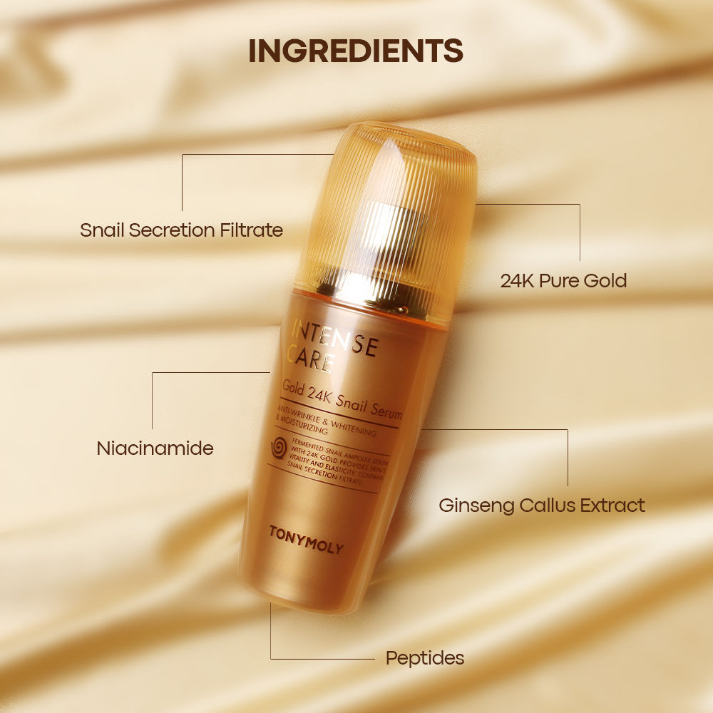 Korean Intense Care Gold 24K Snail Serum to Firm, Brighten & Moisturise Dry, Rough Skin