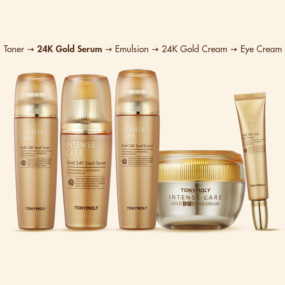 Korean Intense Care Gold 24K Snail Serum to Firm, Brighten & Moisturise Dry, Rough Skin