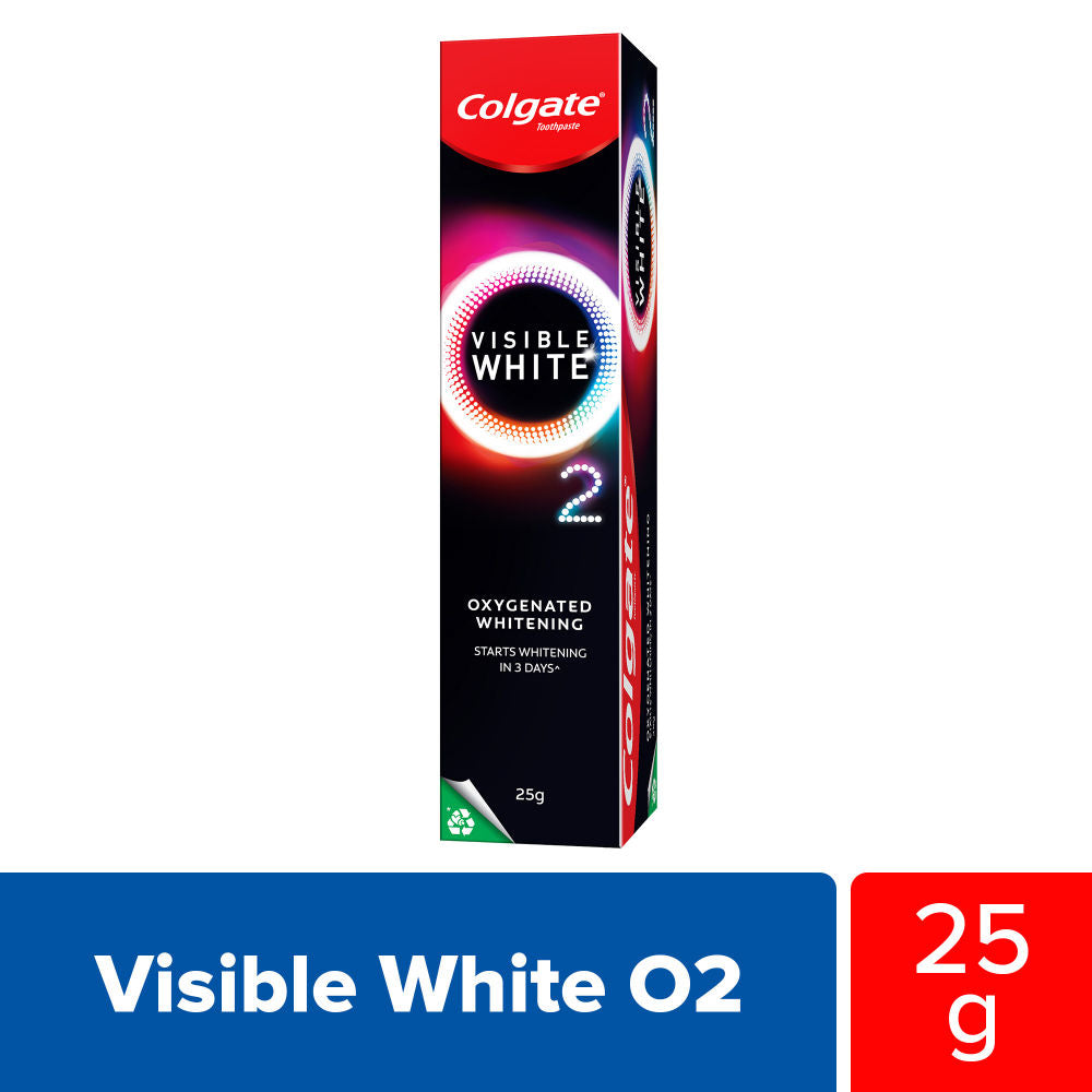 Visible White O2, Teeth Whitening Toothpaste - Peppermint Sparkle - 25g