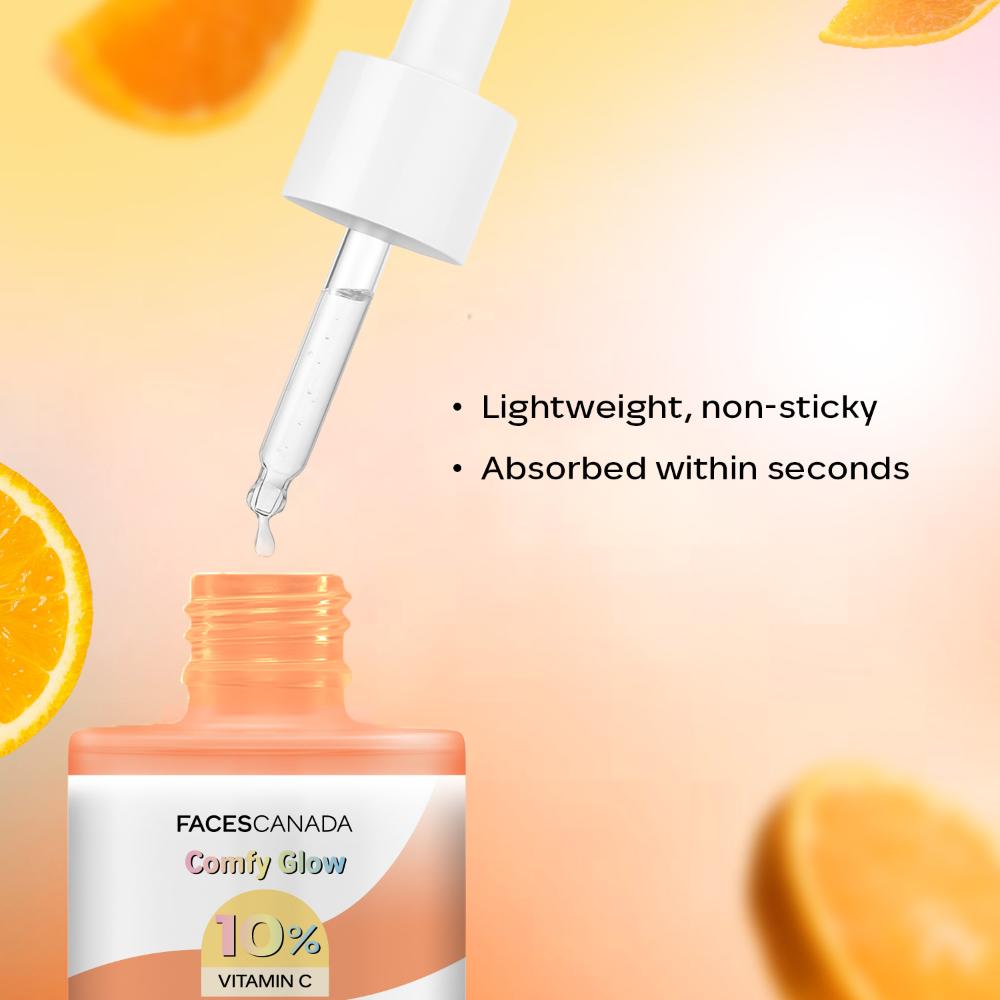 Comfy Glow 10% Vitamin C Face Serum - Brightens Complexion