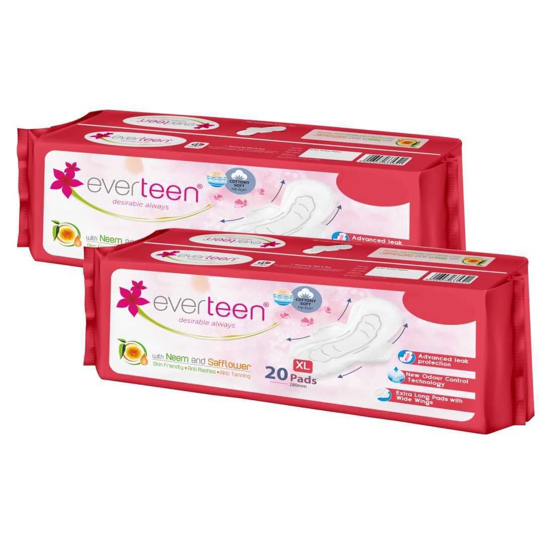 Neem & Safflower XL Cottony-Soft Sanitary Pads - 40 Pads