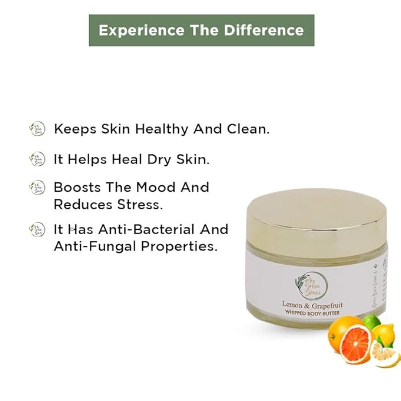 Lemon Grapefruit Body Butter, Deep Moisturizing, Brightening & Nourishing Cream