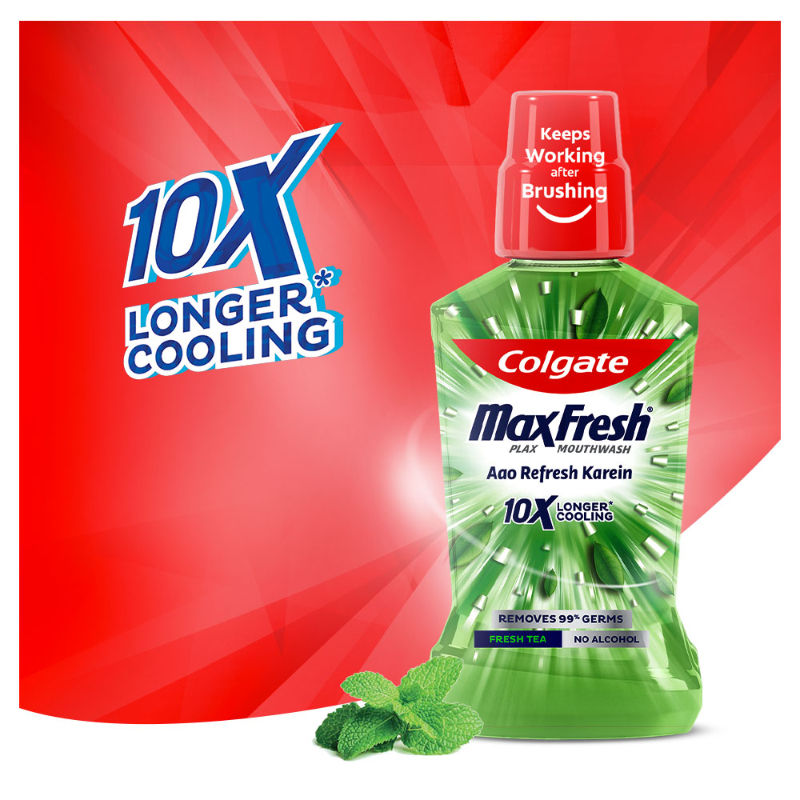 Maxfresh Plax Antibacterial Mouthwash, Fresh Tea