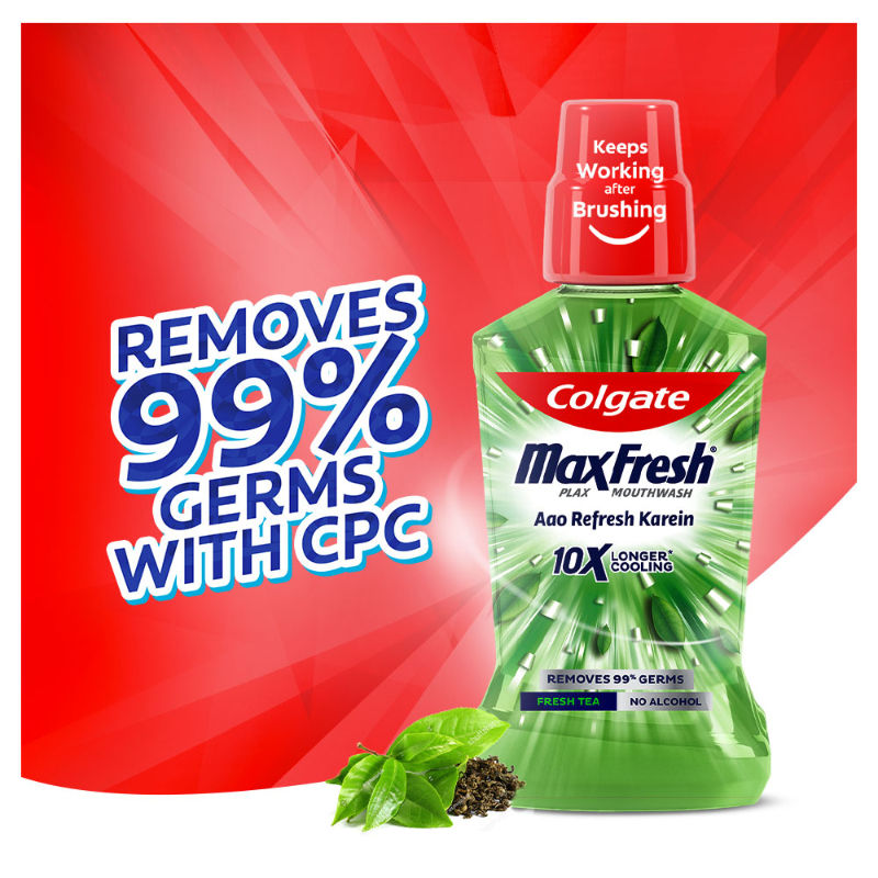 Maxfresh Plax Antibacterial Mouthwash, Fresh Tea