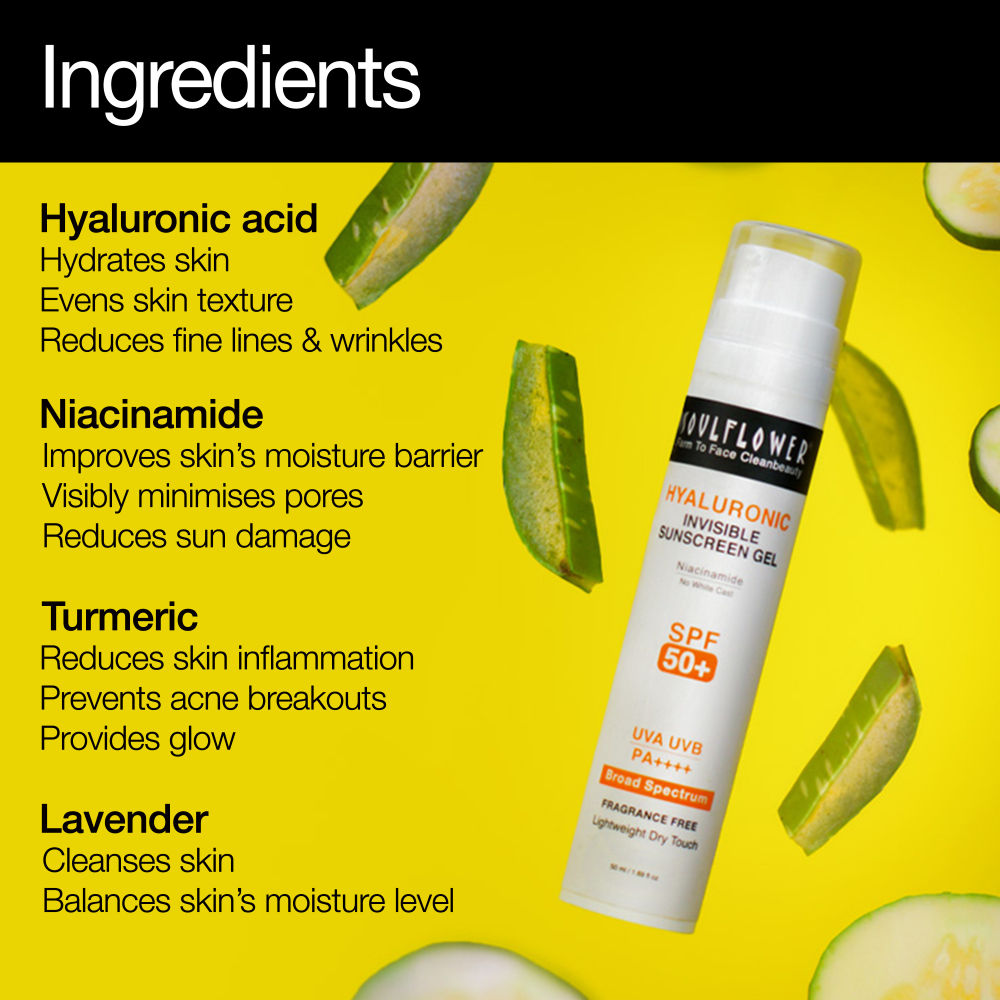 Hyaluronic Sunscreen Invisible Gel SPF 50+ PA++++, for Dry to Oily Skin
