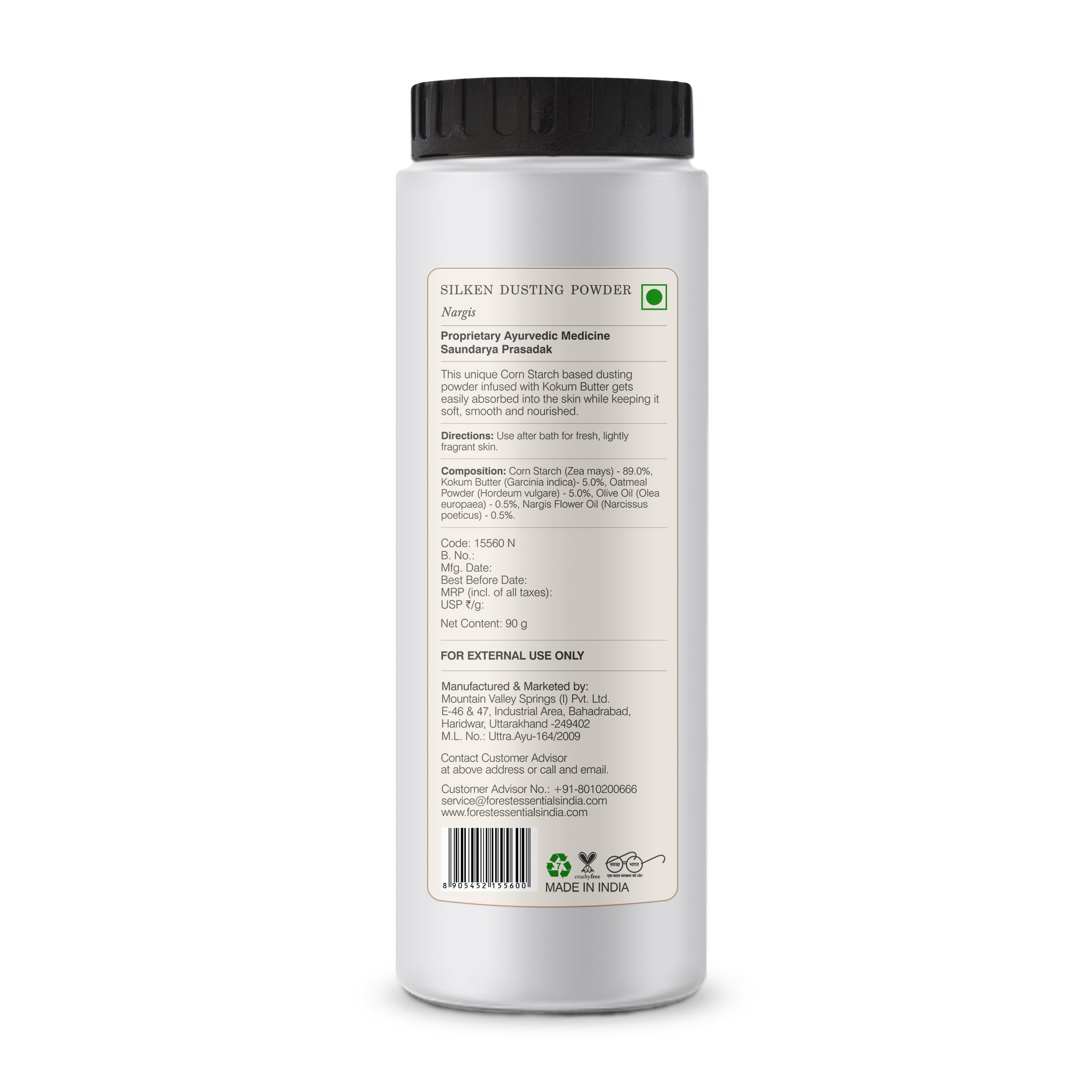Silken Dusting Powder Nargis Natural Powder - Highly Absorbent