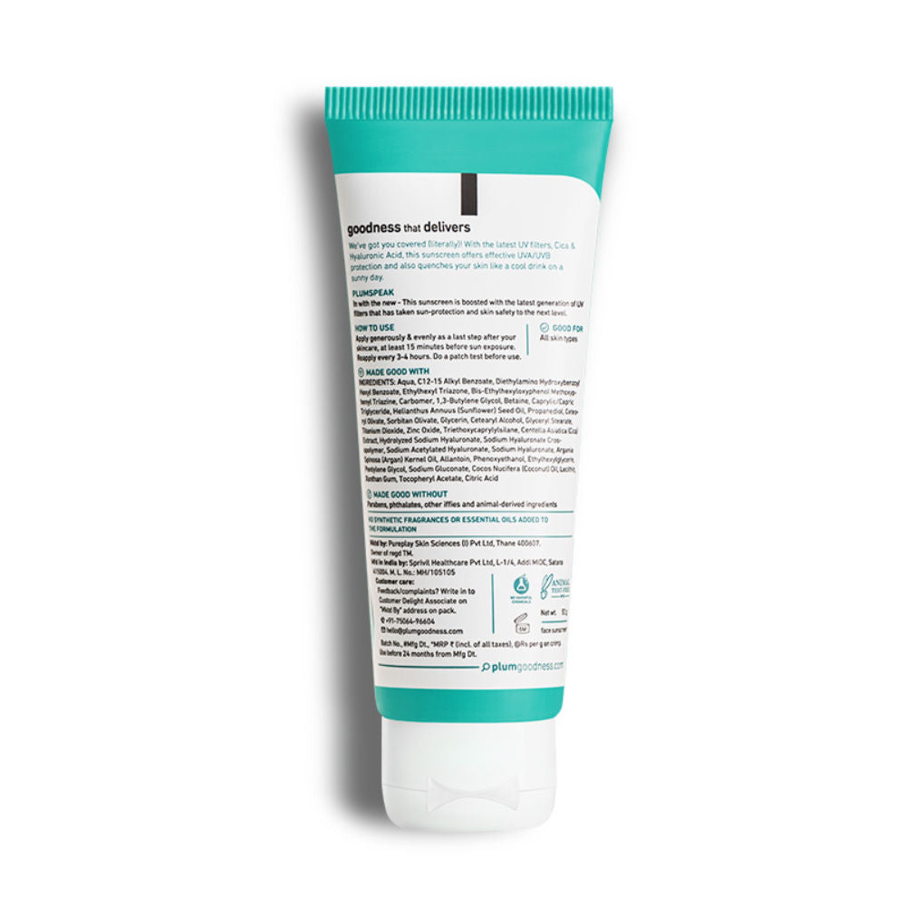 Cica & Hyaluronic Aqua-Light SPF Sunscreen 50 PA+++, For Oily, Normal & DrySkin,SoothesSkin