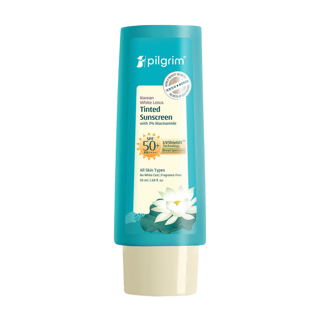 Korean White Lotus Tinted Sunscreen SPF 50+ PA++++ With 3% Niacinamide