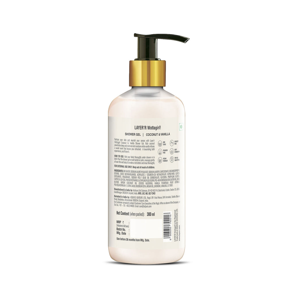 Wottagirl Coconut & Vanilla Shower Gel