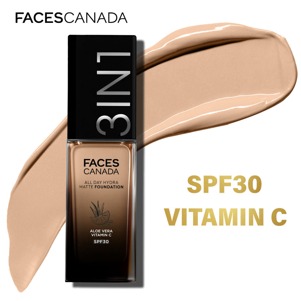 3 In 1 All Day Hydra Matte Foundation - Medium Natural 022