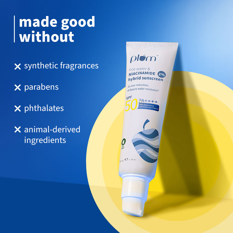 2% Niacinamide & Rice Water SPF 50 PA+++ Sunscreen, Fades Tan, For Oily To Dry Skin Type