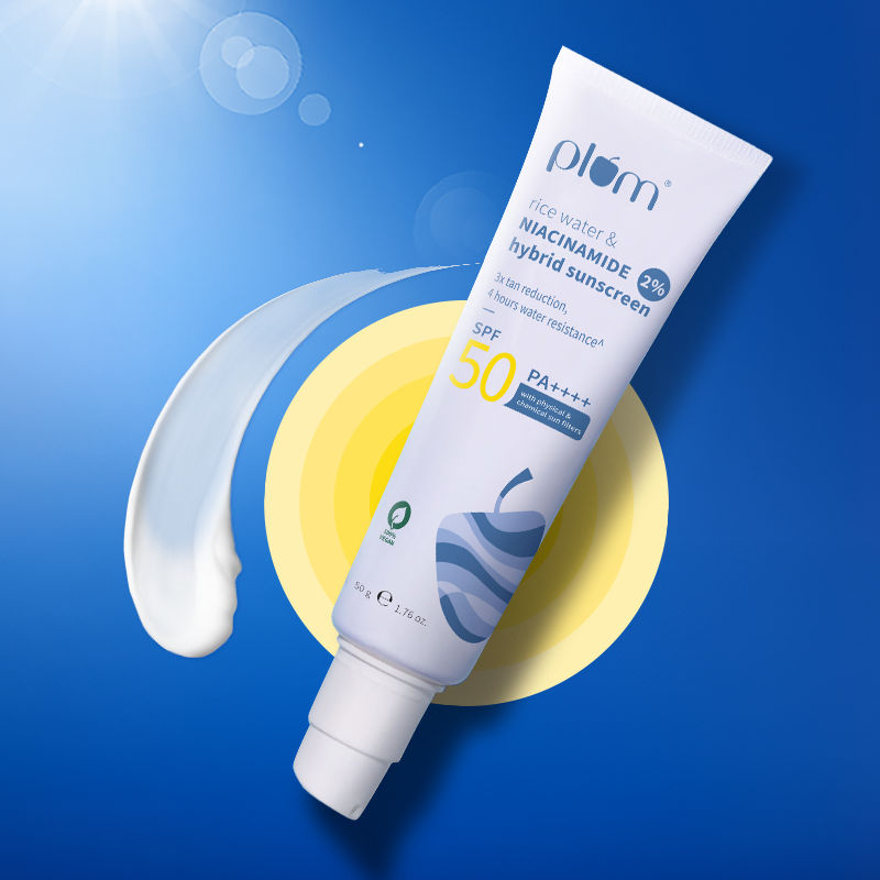 2% Niacinamide & Rice Water SPF 50 PA+++ Sunscreen, Fades Tan, For Oily To Dry Skin Type
