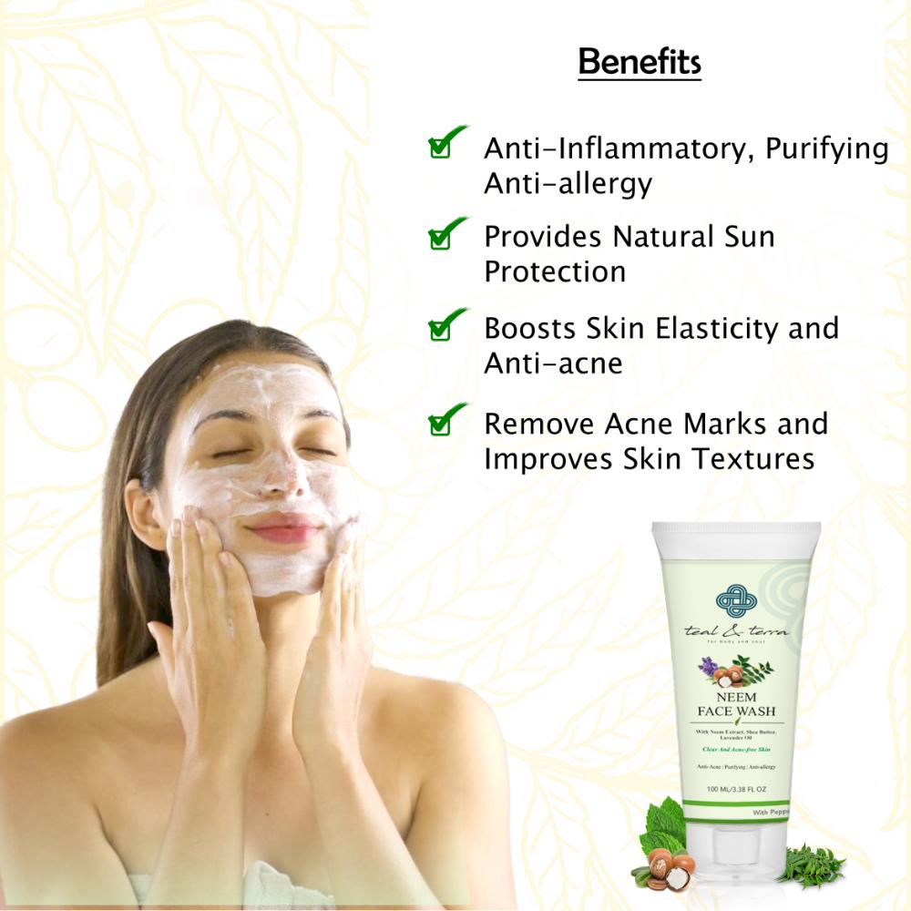 Teal and Terra Neem Face Wash for Purifying, Anti-Acne, Clear Skin