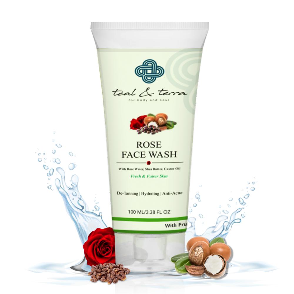 Teal and Terra Rose Face Wash for Gentle Cleansing, Refreshing Skincare