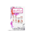 Pinkish Wine Color with 3D Flowers Pearl & Glitter Press On Nails