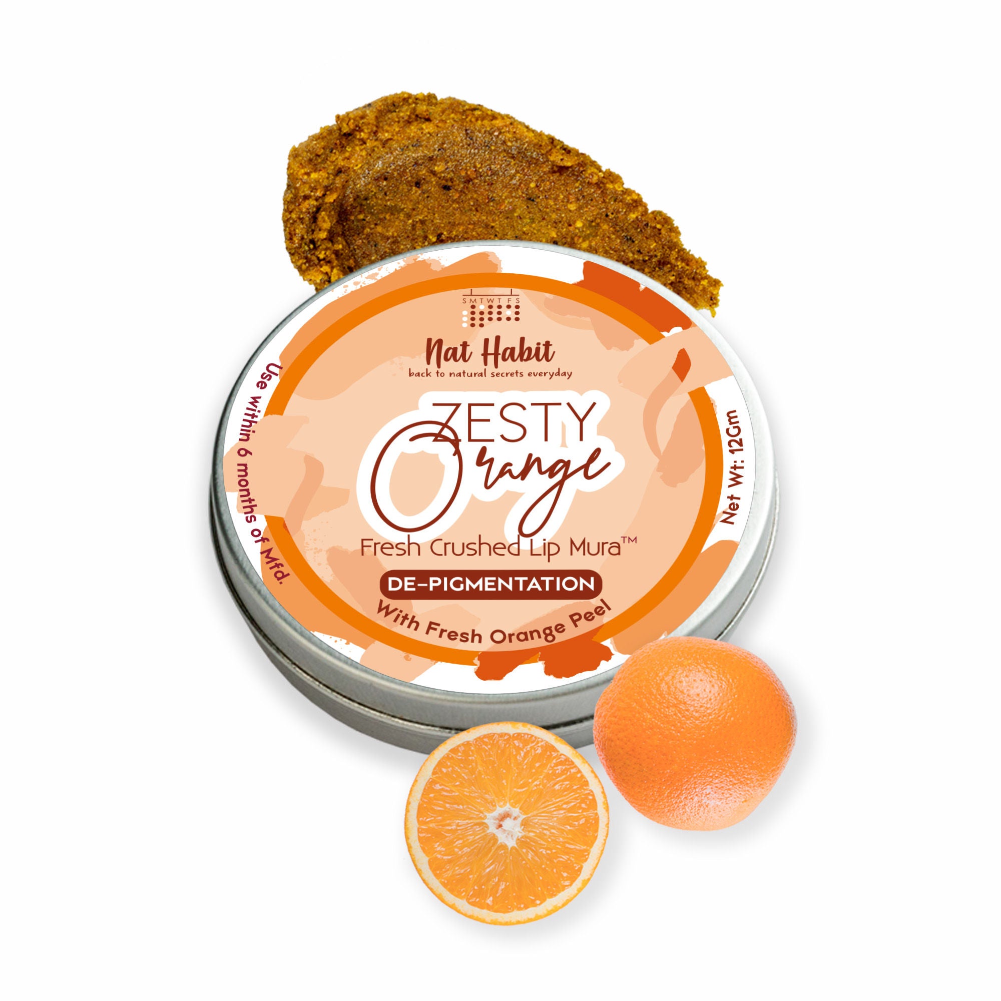 Zesty Orange Lip Scrub for dark lips, Lightening Lip Mask for Pigmentation, Discoloration
