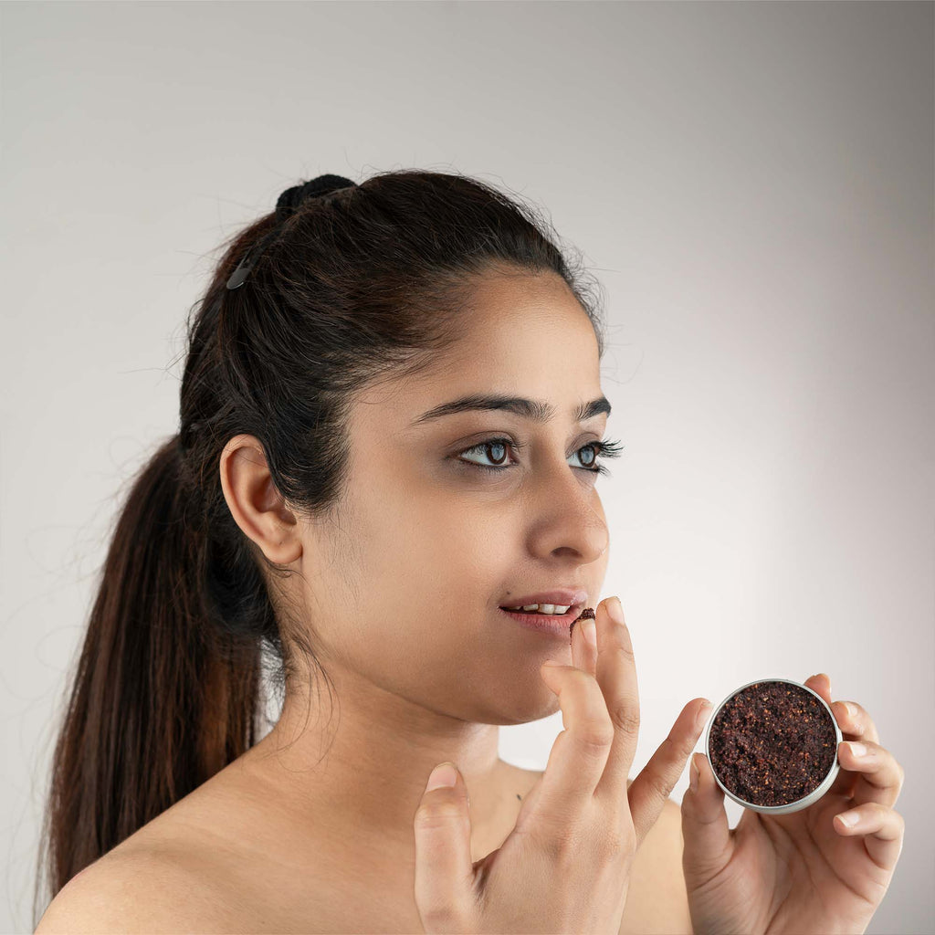 Zesty Orange Lip Scrub for dark lips, Lightening Lip Mask for Pigmentation, Discoloration