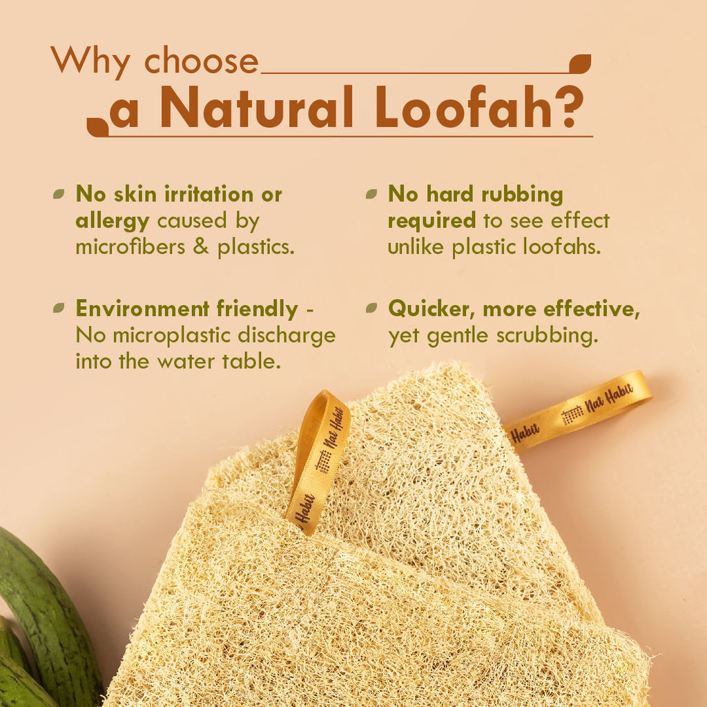 Natural Sun Dried Bath Loofah, Body Sponge, Scrubber for Men & Women, Sustainable Handmade