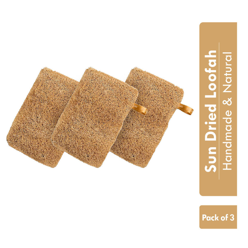 Natural Sun Dried Bath Loofah, Body Sponge, Scrubber for Men & Women, Sustainable Handmade