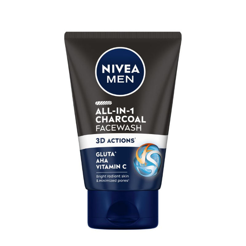 MEN Face Wash, All in 1 Charcoal, to Detoxify & Refresh Skin with 10x Vitamin C Effect