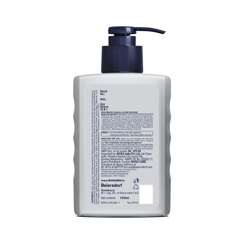 Men Face Wash, Oil Control for 12hr Oil Control with 10x Vitamin C Effect