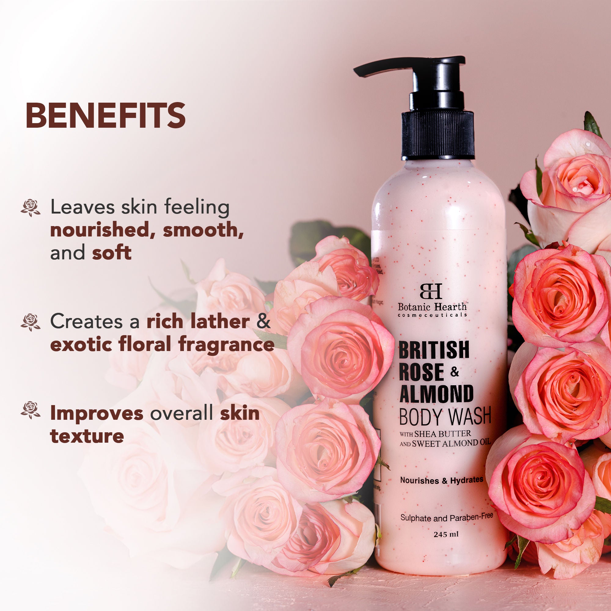 British Rose & Almond Body Wash