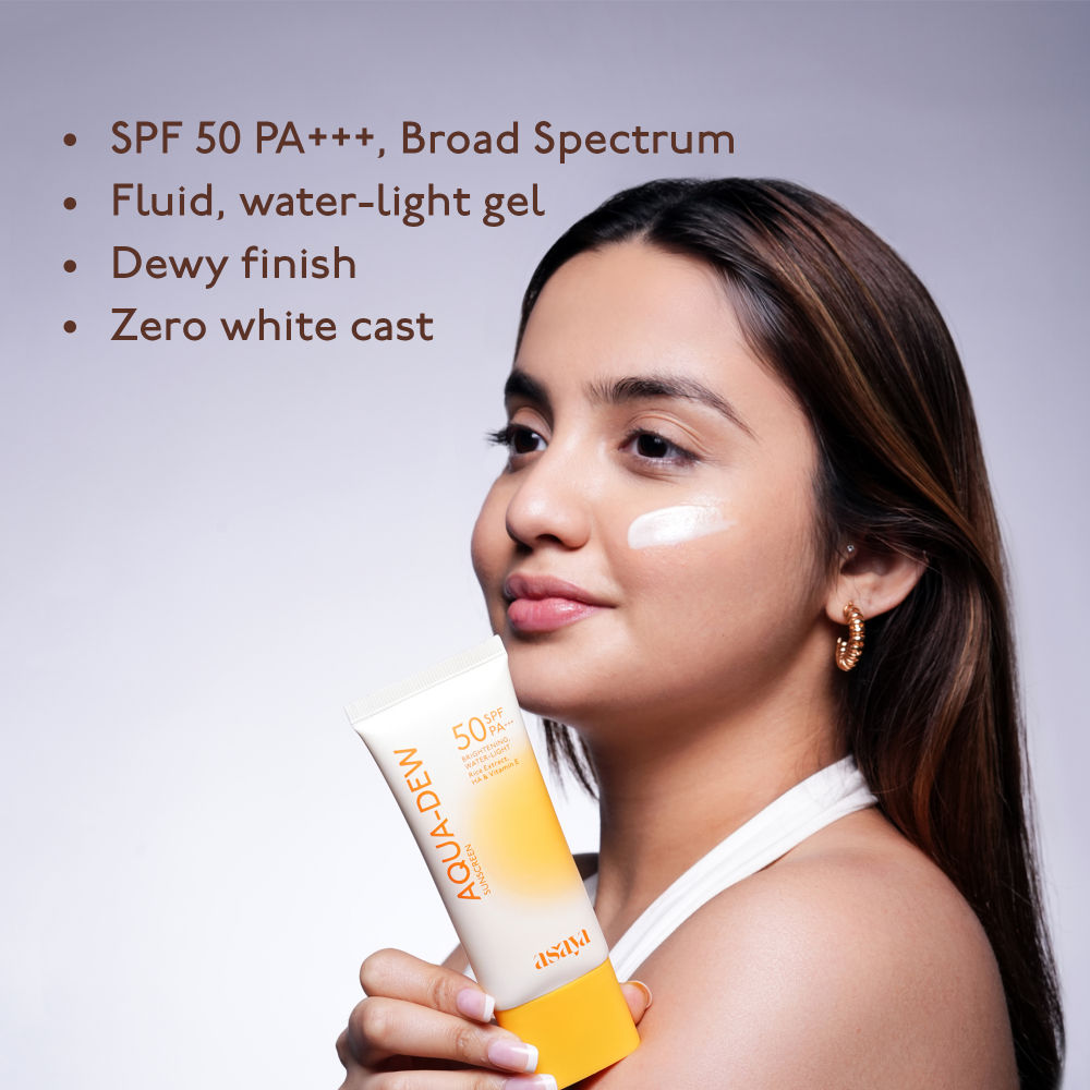 In-Vivo Tested Dewy Sunscreen SPF 50 Lightweight Water Sunscreen, Vitamin E No White Cast