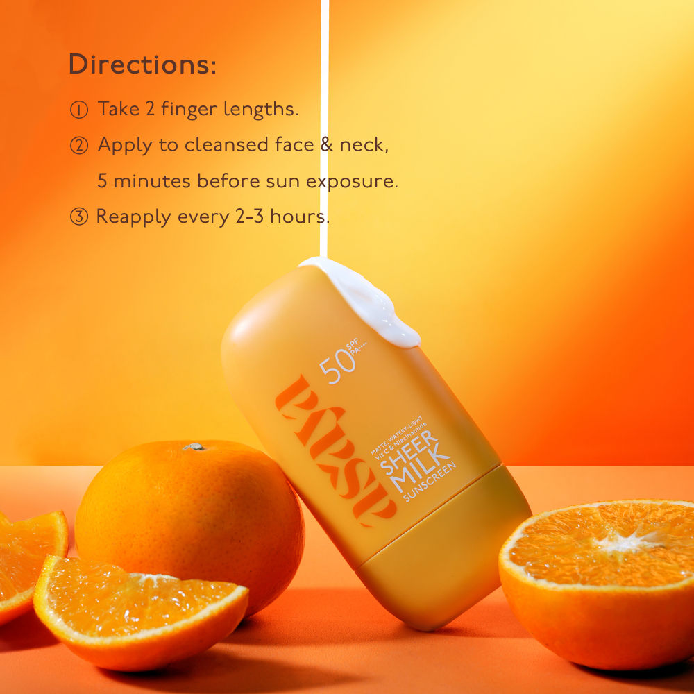 In-Vivo Tested Sheer Milk Sunscreen SPF 50 PA++++ for Brightening & No White Cast