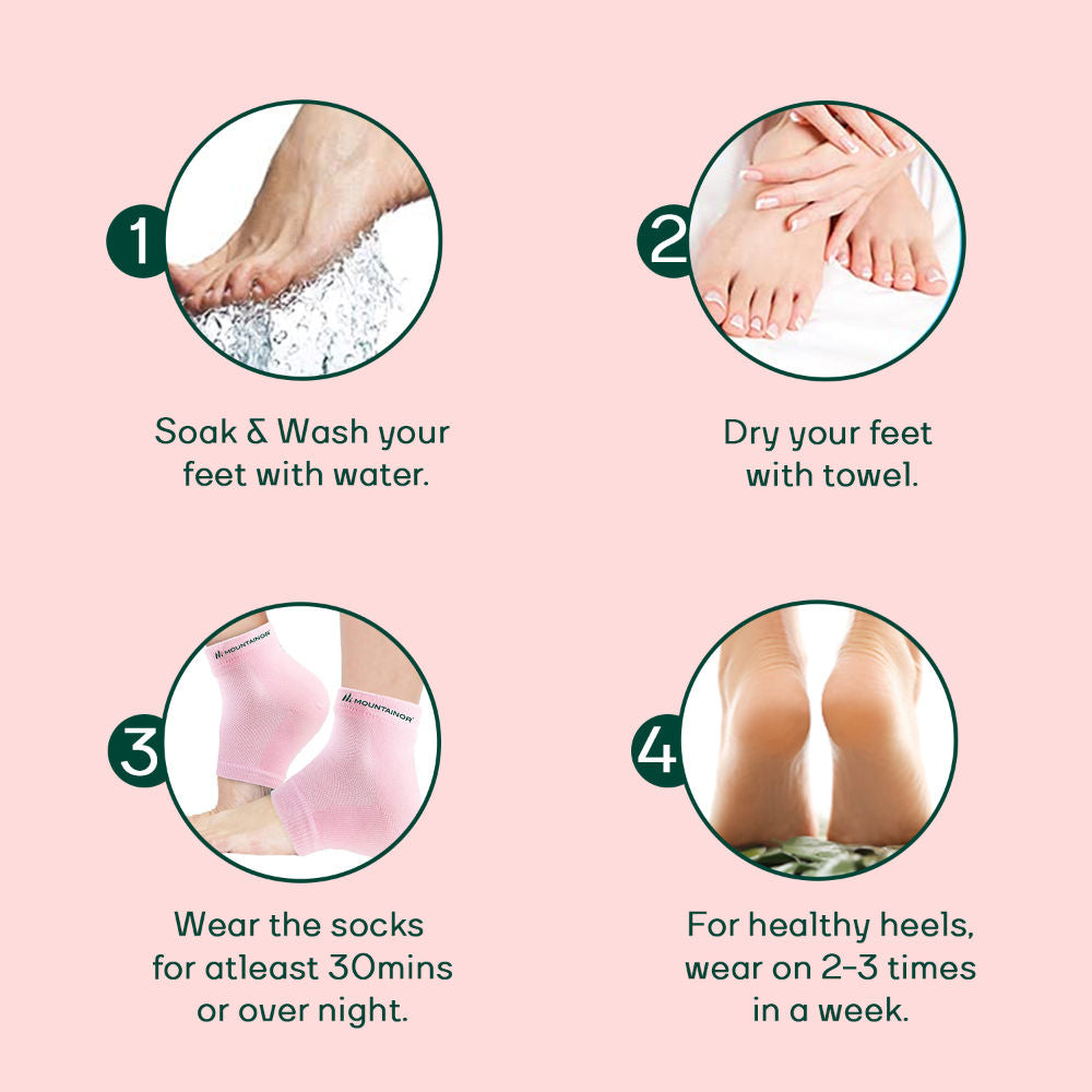 Silicone Gel Heel Foot Socks For Dry Hard Cracked Heels, Baby Soft Feet Repair Pad