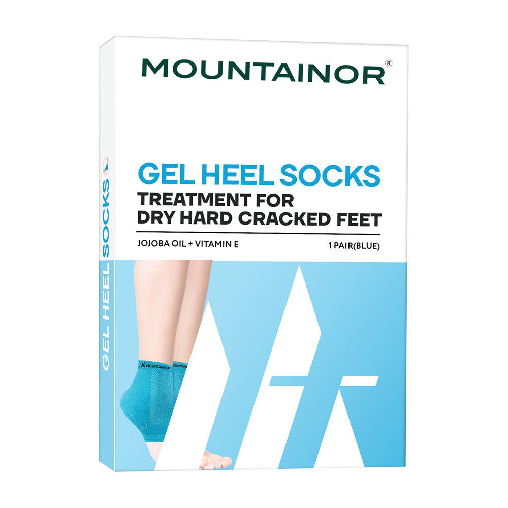 Silicone Gel Heel Foot Socks For Dry Hard Cracked Heels, Baby Soft Feet Repair Pad - Blue