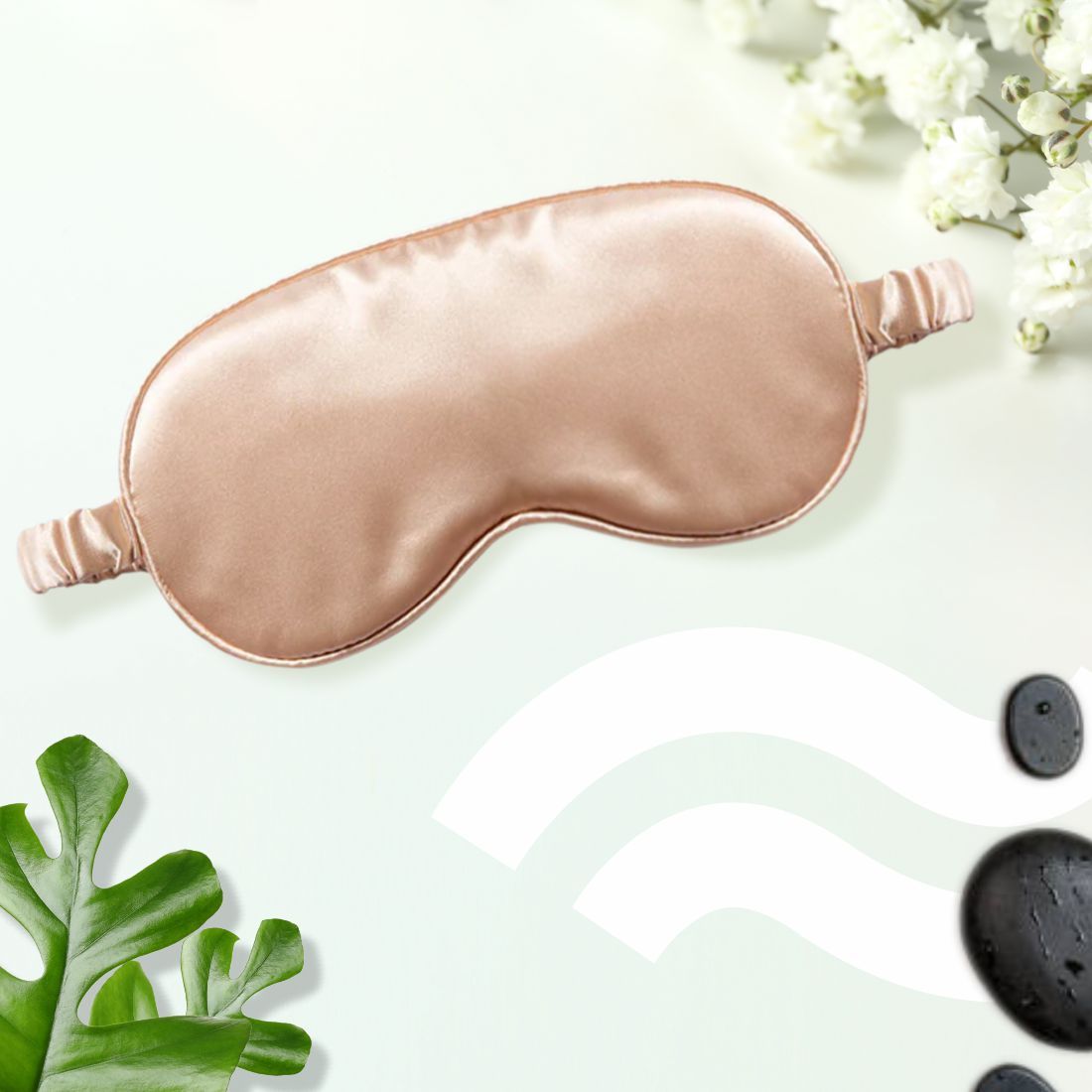 Satin Eye Mask Golden Beige