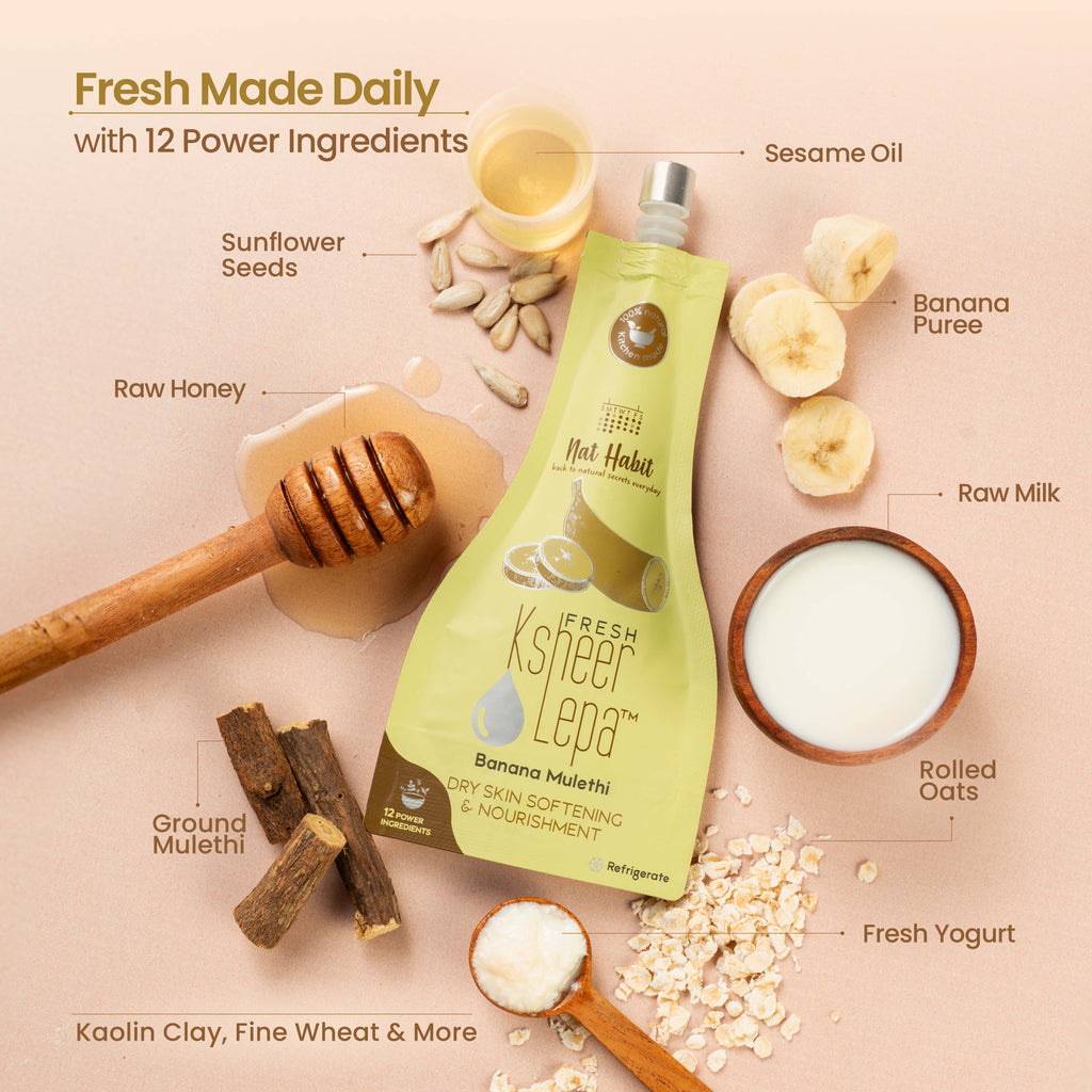 Banana Mulethi Ksheer Lepa, Clay Face Mask for Dry Skin Nourishment, Ayurvedic Face Pack